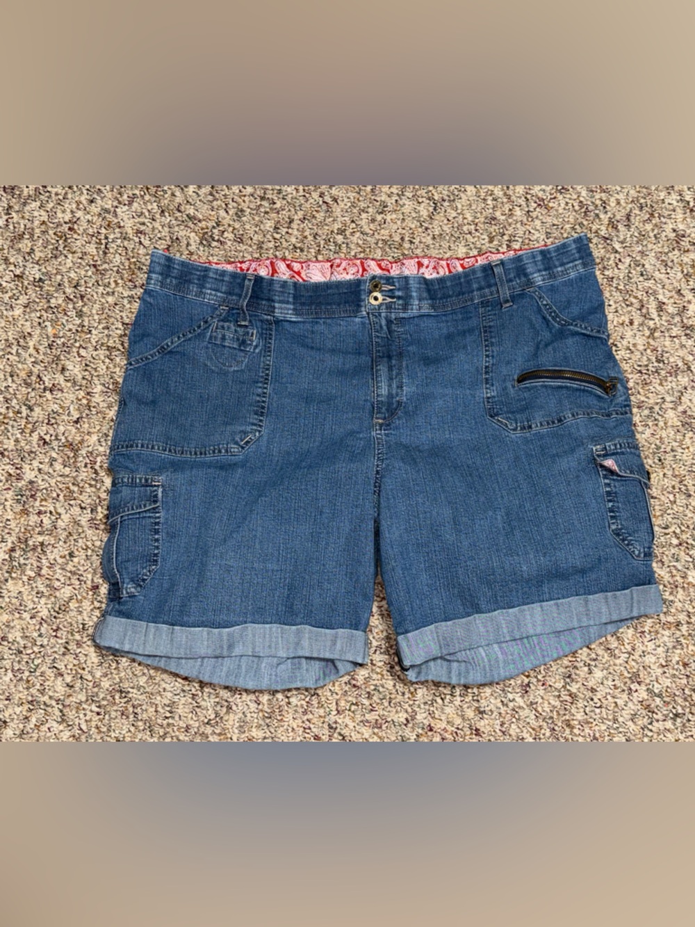 Women's plus size 24, 24W Lee Women's Denim Roll-Cuff Shorts - Blue summer sun